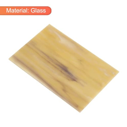 2 Pcs Stained Glass Sheet Mosaic Tile 7.9 Inch x 5.9 Inch Camel Stained Glass Sheets for Crafts DIY Art Project