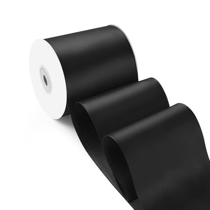 3 Inch 25 Yard Wide Satin Ribbon Black