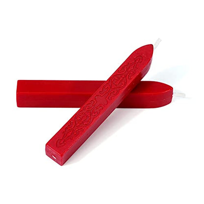 5Pcs Bright Red Sealing Wax Sticks with Wicks for Wax Seal Stamp (5 Count)