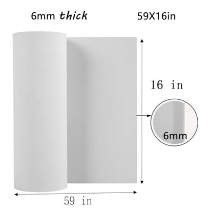 6mm EVA Foam Sheets Roll 16x59in White for Cosplay DIY 90kg