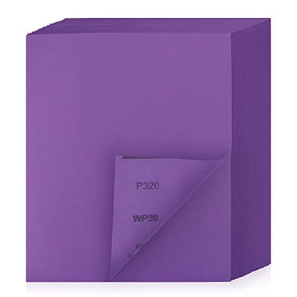 320 Grit Sanding Sheets 20 PCS 9 x 11 Inch Purple Alumina (20 Count)