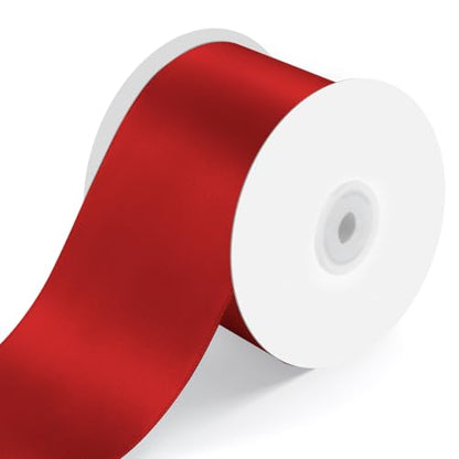 3" x 25 Yards Red Satin Ribbon Crafts Gift Wrapping