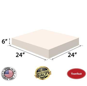 6" H x 24" W x 24" L Upholstery Foam Cushion High Density