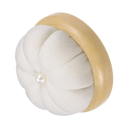 Wooden Base Pin Cushion Japanese Style Cute Needle Holder Pincushions Round for Sewing Quilting Needlework DIY Crafts