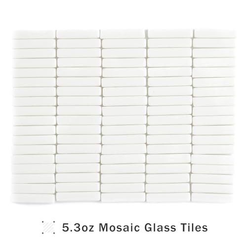 White Mosaic Tiles for Crafts Bulk (5.29 Ounce)