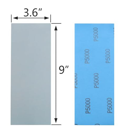 20Pcs 9 x 3.6 Inchs 5000 Grit Wet and Dry Handmade Universal Sanding Sheets (20 Count)