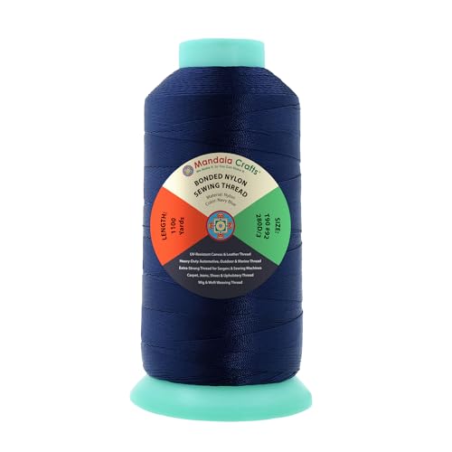 Size 92 280D T90 Navy Blue Bonded Nylon Thread (3300 Foot)