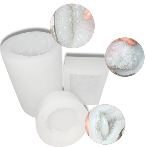 3PCS Rose Molds Silicone Candle Molds