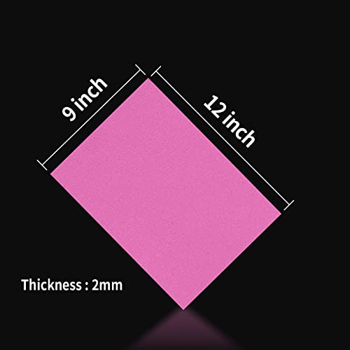 Pink Foam Sheets Crafts 9x12 Inch 2mm Eva Color Craft Foam Paper for Crafts Project Preschoolers Classroom Scrapbooking Valentine Cards (10 Count)