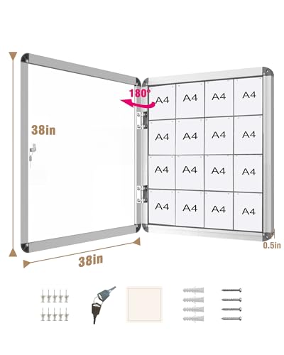 38"x38" Enclosed Bulletin Board