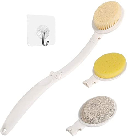 19" Long Handle Shower Sponge Brush Set