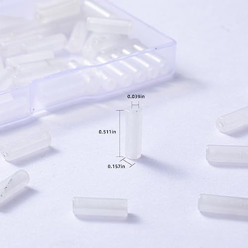 Natural White Agate Cylinder Tube Beads 4x13mm 38cm (28 Count)