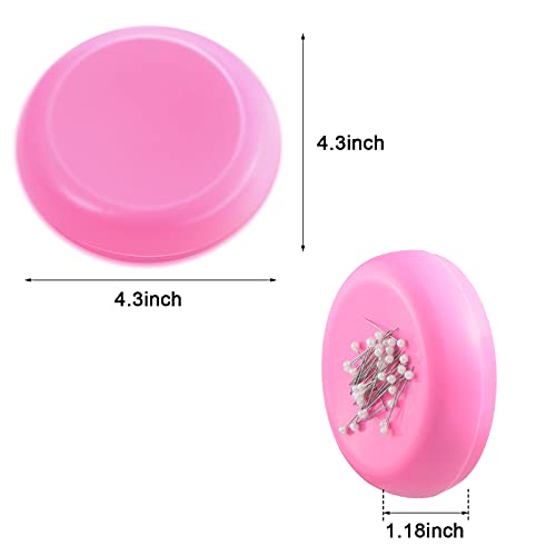 2 Pieces Magnetic Pin Holder Sewing Bobby Pin Cushion Needle Round Paper Clip Holder Magnetic Cushion Sewing Magnet Push for Hairclip Storage Case Cushions Supplies Organizer (2 Count)