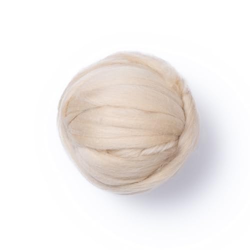 Cream Beige Wool Roving
