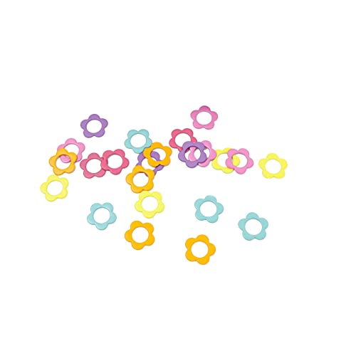 30PCS Mini Size Stitch Markers Flower Shape Metal Stitch Markers Ring Multicolor Crochet Marker Knitting Weaving Tools (30 Count)