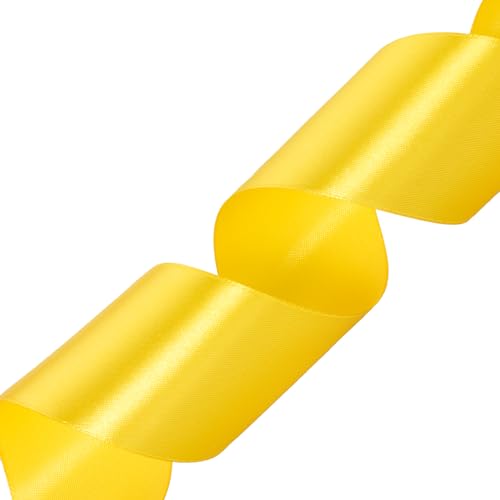 2 Inch Yellow Solid Satin Ribbon for Gift Wrapping