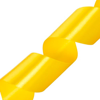 2 Inch Yellow Solid Satin Ribbon for Gift Wrapping