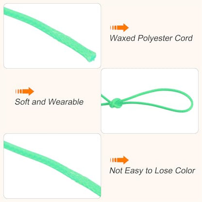 Waxed Cord 1.5mm Waxed Polyester Cord 175 Yard Wax String for Bracelet Making