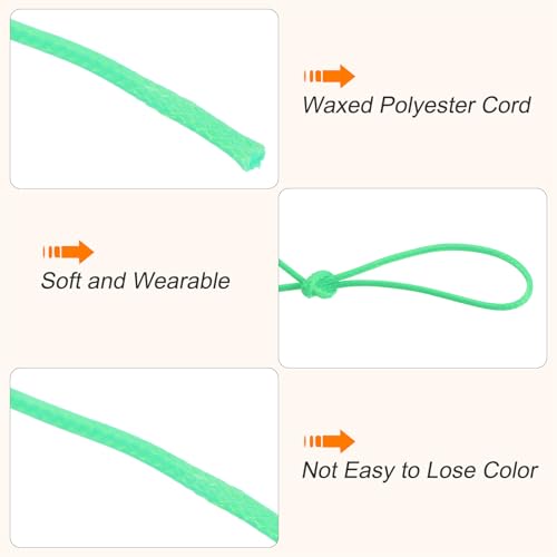 Waxed Cord 1.2mm Waxed Polyester Cord 175 Yard Wax String for Bracelet Making