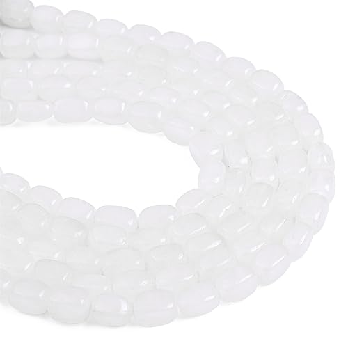 Natural White Agate Cuboid Stone Loose Semi Gemstone Beads for Jewelry Making 8mmx12mm 38cm (33 Count)