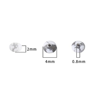Natural White Howlite Disk Stone Beads 4x2mm 160pcs Rondelle Loose Semi Gemstone Beads for Jewelry Making Design (160 Count)