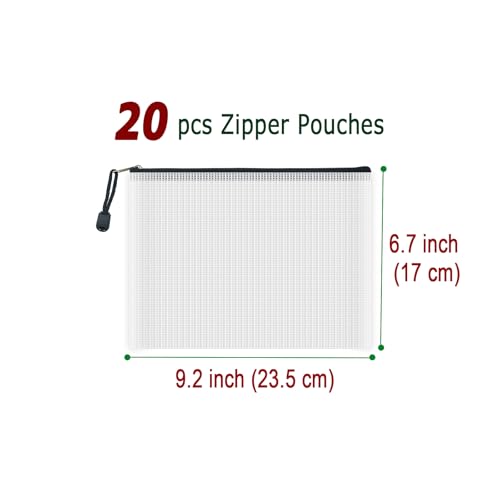 20pcs Mesh Zipper Pouch Bags (20 Count)