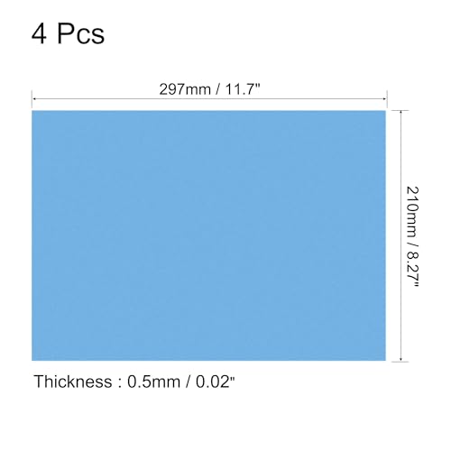 4Pcs A4 Gel Light Lighting Filter Overlay Transparent Color Correction Plastic Vinyl PVC Sheets Photography Television Matte Blue