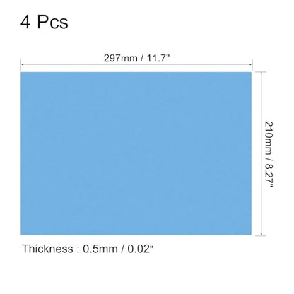 4Pcs A4 Gel Light Lighting Filter Overlay Transparent Color Correction Plastic Vinyl PVC Sheets Photography Television Matte Blue