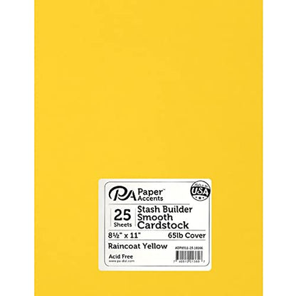 PA Paper Accents Stash Builder Cardstock 8.5" x 11" Raincoat Yellow