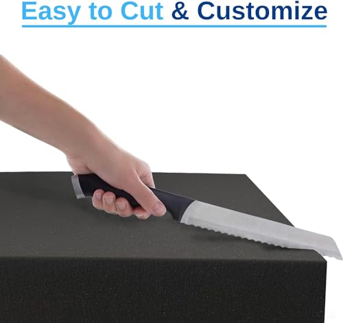 12" x 24" x 24" Charcoal High Density Upholstery Foam Cushion