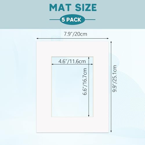 8x10 White Picture Mats with Core Bevel Cut Frame Mattes for 5x7 Pictures
