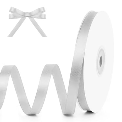 3 8" x 50 Yards Silvery Satin Ribbon Crafts Gift Wrapping