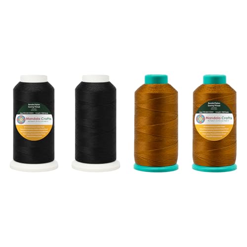 Size 69 210D T70 Black Brown Bonded Nylon Thread (18000 Foot)