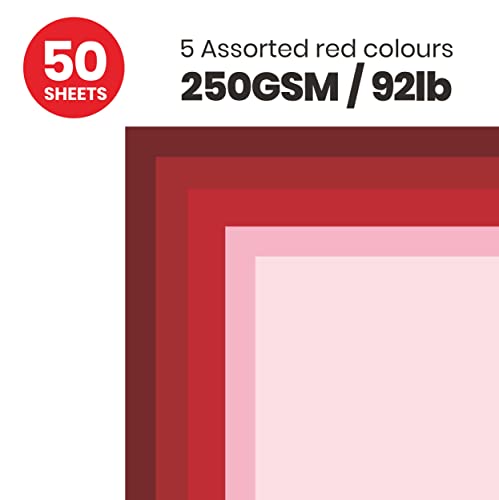 Red Colored Cardstock Thick Paper 50 Sheets