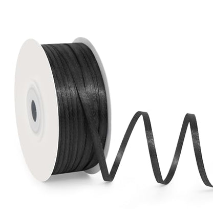 1 8" x 100 Yards Black Satin Ribbon Crafts Gift Wrapping