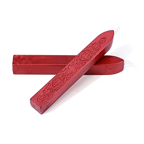 5Pcs Flashing Wine Red Sealing Wax Sticks with Wicks (5 Count)