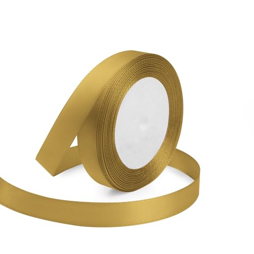 5 8" x 25 Yards Golden Satin Ribbon Crafts Gift Wrapping