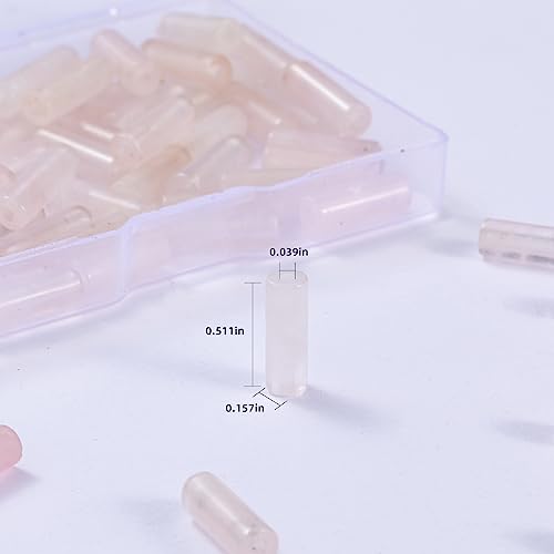 Natural Rose Quartz Crystal Cylinder Tube Beads 4x13mm 38cm (28 Count)