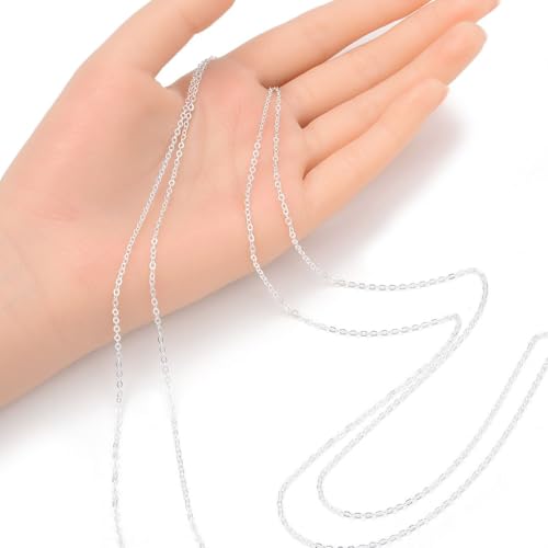 10 Feet Real Sterling Silver 2.3x1.8mm Flat Cable Chain Findings