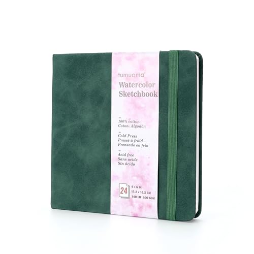 Square 100% Cotton Watercolor Paper Sketchbook (48 Count)