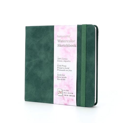 Square 100% Cotton Watercolor Paper Sketchbook (48 Count)