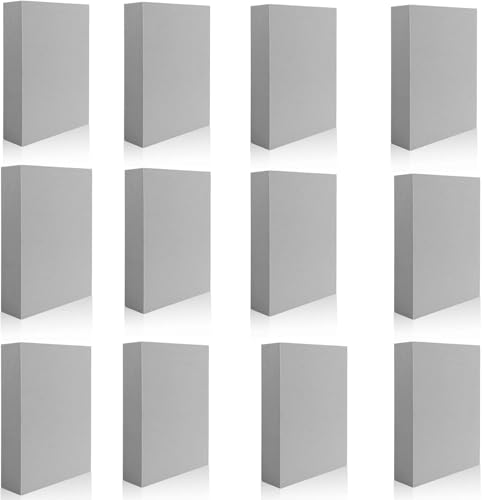 12 Pcs Stamping Foam Grey Moldable Foam Stamps Plastic Dry Foam Stamp Pad Cut and Dry Foam Stamping Foam Block for Sculpture
