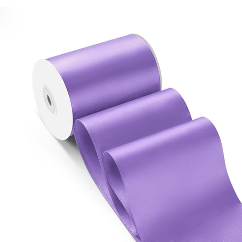 4 Inch 25 Yard Wide Satin Ribbon Light Purple