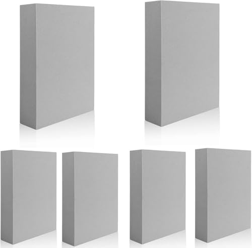 6 Pcs Stamping Foam Grey Moldable Foam Stamps Plastic Dry Foam Stamp Pad Cut and Dry Foam Stamping Foam Block for Sculpture (6 Count)