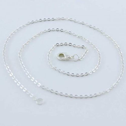 Wholesale 12 PCS Silver Plated Brass Flat Cable Chains (12 Count)