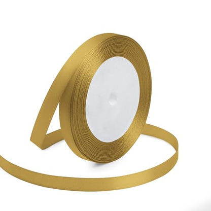 3 8" x 25 Yards Golden Satin Ribbon Crafts Gift Wrapping