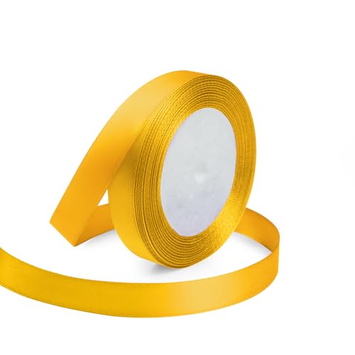5 8" x 25 Yards Yellow Satin Ribbon Crafts Gift Wrapping (75 Foot)