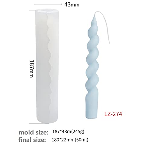 2 Pack Spiral Twist Candle Mold