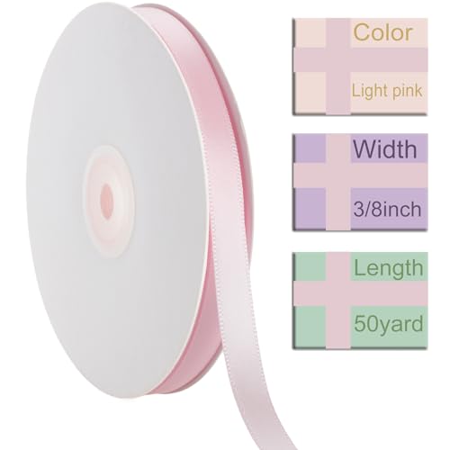 3 8 Inch Light Pink Ribbon 50Yards