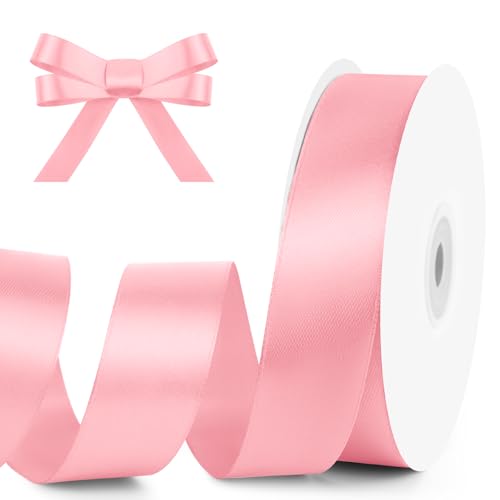 1" x 50 Yards Pink Satin Ribbon Crafts Gift Wrapping